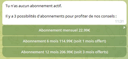 Les différents abonnements